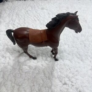 Vintage LOUIS MARX Horse Moveable Head Legs 1960s Americana Toy Brown Equestrian